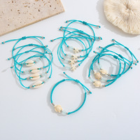 Bracelet Coquillage Thème Océan Multicolore Tressé Fait Main, Cadeau Idéal pour Couples et Meilleurs Amis, Souvenir de Voyage – Vente Chaude en Gros