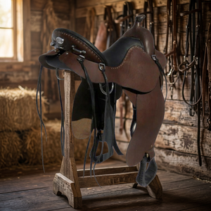 Silla de montar de cuero negro para caballo Western Trail Mega Impex MI_4951, modelo 2018, personalizada - Product Image 2