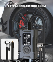 Compresseur d'air portable pour pneus, 150 PSI, sans fil, pompe à air numérique pour voiture avec lumière LED et batterie externe pour voiture, moto, vélo