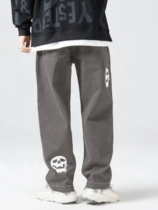 Pantaloni da uomo larghi <span class=keywords><strong>Jeans</strong></span> <span class=keywords><strong>Jeans</strong></span> in Denim <span class=keywords><strong>Jeans</strong></span> larghi taglie taglie larghe con stampa teschio <span class=keywords><strong>senza</strong></span> catena - Product Image 5