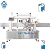 Machine d'étiquetage industrielle double face pour bouteilles plates et rondes, contenants |   Etiqueteuse automatique avec certification CE et ISO