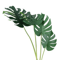 Feuilles artificielles de simulation, grandes feuilles de tortue vertes, pour décoration murale intérieure/extérieure et aménagement paysager de mariage