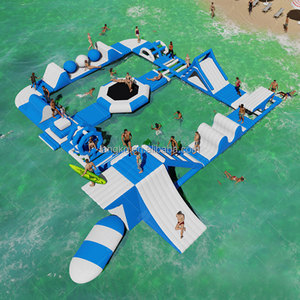 Castillo Inflable con Tobogán Gigante de Tiburón, Parque Acuático Inflable con Temática Oceánica, Tobogán Acuático Inflable con Obstáculos - Product Image 3