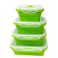 Vente chaude Moderne Étanche Cuisine Accessoires BAR Free Silicone Pliable Réutilisable Boîte À Lunch Conteneur Bol De Stockage Ensemble Alimentaire
