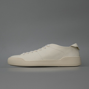 Soft-soled top-grain cowhide men's <b>shoes</b> Fashionable versatile design sense of craftsmanship handmade <b>white</b> board <b>shoes</b> - Product Image 3