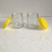 Bocal en verre rond vide de 250 ml (8 oz) de qualité alimentaire avec couvercle en plastique pour beurre de cacahuète, mayonnaise, confiture de sésame