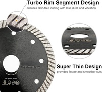 Disco de Corte de Diamante Turbo Industrial de 4 Pulgadas, Ultrafino, con Recubrimiento de Titanio, para Corte en Húmedo/Seco de Azulejos, Cerámica, Porcelana y Granito