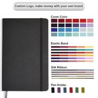 Carnet de notes A6 A5 en cuir avec couverture rigide et porte-stylo, 100 feuilles