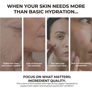 Crème au cuivre à marque privée, 12 peptides GHK-Cu, raffermissante, anti-rides, hydratante pour le visage, réparation de la barrière cutanée, 50 ml, crème pour le visage ODM - Product Image 2
