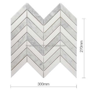 <span class=keywords><strong>Carrelage</strong></span> de mosaïque de marbre <span class=keywords><strong>blanc</strong></span>, 1x4 pouces, mélange de marbre <span class=keywords><strong>blanc</strong></span>, de couleur grise <span class=keywords><strong>et</strong></span> noire, bardilo rodé, <span class=keywords><strong>Chevron</strong></span>, pierre à chevrons, dosseret de douche - Product Image 6