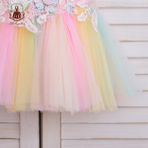 2020 Summer Baby Embroidered Clothes <strong>Rainbow</strong> Sleeveless Party Wear Applique Kid Children Birthday <strong>Girl</strong> <strong>Dress</strong> - Product Image 3