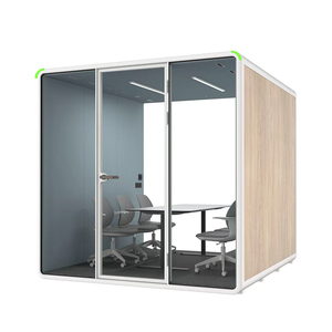 Cabina de oficina modular para interiores con aislamiento acústico, cabina de reuniones con toma de corriente integrada, ventilación, cabina de oficina grande - Product Image 6