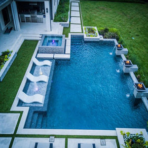 Piscina-Spa Familiar Grande de Fibra de Vidrio Personalizada para Exterior, Jacuzzi con Casco de FRP, Piscina Modular de Lujo Prefabricada Enterrada - Product Image 4