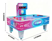 Table de hockey sur air, machine de jeu d'arcade à monnayeur, 2 joueurs, jeu de pucks commercial d'intérieur, construction en fibre de verre, garantie 1 an