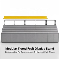Onafhankelijke draagbare trapvormige displayrek zonder gedeelde frameconstructie, zwaar belastbaar voor fruit- en groentewinkels