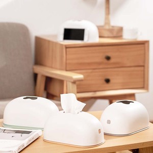 Caja de pañuelos faciales de negocios impresa personalizada OEM, servilletero, cajas de pañuelos de escritorio de plástico con soporte para teléfono móvil, venta al por mayor - Product Image 3