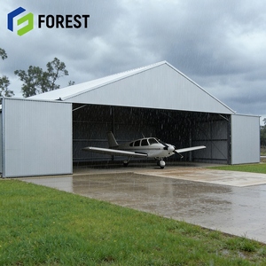 Hangar d'avion en structure acier à grande portée, robuste et personnalisé, anti-corrosion, pour l'aviation, approvisionnement mondial - Product Image 1