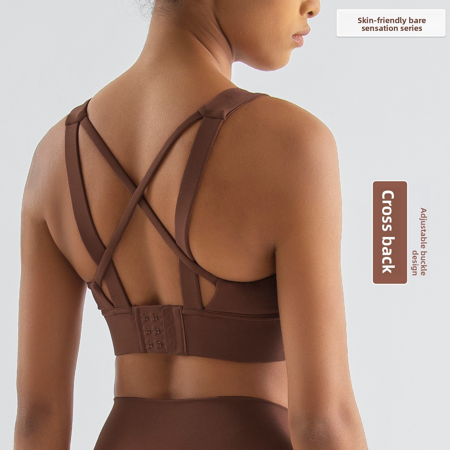 Breathable Workout Sportswear Activewear Gym Custom Jiyou Lightweight High Support Naked Nylon Double-Sided Single-Breasted