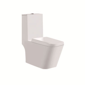 Inodoro de una pieza con descarga directa, cerámico, con tanque de agua integrado, distancia entre orificios de 250 mm, accesorio moderno para baño de hotel - Product Image 1