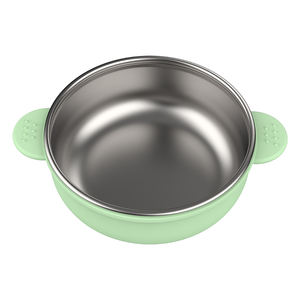 Juego de vajilla de comedor para niños personalizado al por mayor, buen precio, cuenco de acero inoxidable, Spork de silicona para comida de bebé, alimentación de niños - Product Image 1
