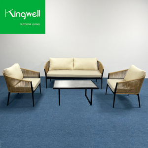 Canapé <span class=keywords><strong>de</strong></span> <span class=keywords><strong>jardin</strong></span> <span class=keywords><strong>de</strong></span> meubles <span class=keywords><strong>de</strong></span> patio extérieur en aluminium tous temps <span class=keywords><strong>de</strong></span> fabricant chinois avec rotin rond tissé - Product Image 2