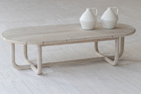 Table basse en bois de pin blanc recyclé, style Wabi Sabi, mobilier de salon de luxe, mobilier français