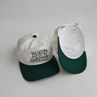 Topi Kasual Unisex Streetwear Grosir Putih Hijau Dua Warna Ripstop Baseball Cap Bordir Bunga Kartun MOKKI 5 Panel Dad Hat