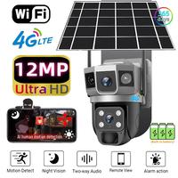 Caméra de sécurité extérieure solaire 4G OEM Q8 12MP PTZ IP66 étanche avec stockage cloud, vision nocturne, capteur CMOS