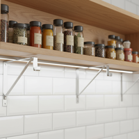 Support d'étagère triangulaire robuste en métal 275x280mm 2.0mm en fonte, fixation murale, revêtement poudré, pour suspension de casseroles et plantes de cuisine