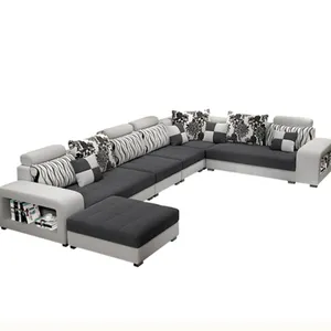 Großhandel grau leder ecke couch-Neueste Home Italien Stil moder leder stoff Cleopatra design funiture stoff hause l Schnitts wohnzimmer möbel l form sof