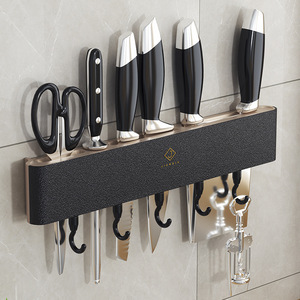 Wall Mounted <b>Kitchen</b> Storage <b>Rack</b> With Hooks For Knives Spatulas And Utensils Multifunctional Organizer - Product Image 1