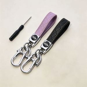 Factory Promotional <b>Custom</b> Logo Printed Leather Car Key Holder Car Keychains Metal Logo <b>Keychain</b> Designer <b>Keychain</b> - Product Image 1
