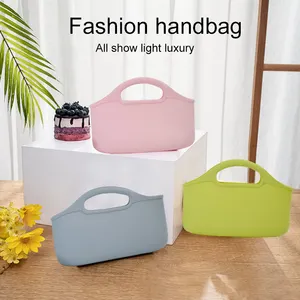 Amazon Hot Sale Pouch Storage Bags For Travel Silicone Cosmetic Waterproof Laptop Pouch Bag For Women Handle Bag