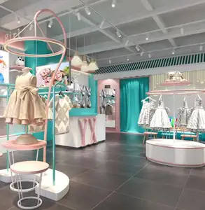 Présentoir de magasin pour bébés Présentoir de vêtements pour enfants Mobilier de magasin de vêtements pour enfants Design de magasin d'essayage