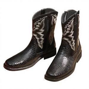 Bottes Chelsea Western Cowboy Exotiques pour Hommes en PU à Enfiler, Style Britannique, Grande Taille, Vente en Gros en Gros pour l'Automne - Product Image 1