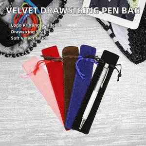 Pochette à cordon en velours enduit aqueux, en tissu doux, pour stylos, décoration intérieure, sac à crayons, cadeau pour étudiants et adultes, idéal pour le bureau et l'école - Product Image 2