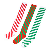 Chaussettes fines en coton mélangé et nylon, au-dessus du genou, à motifs de Noël, avec nœuds d'animaux mignons, imprimé pailleté, écologiques et respirantes