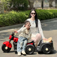 Nouveau design, tricycle électrique à deux places pour enfants, moto à pédales en plastique, télécommandée avec musique et éclairage pour garçons et filles