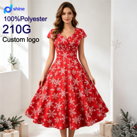 Nouvelle Robe de Soirée Vintage Swing pour Femme, Modèle A-Line Rockabilly, Manches Longues, Spécial Noël 2027