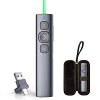 Présentateur sans fil universel 2-en-1 USB-A&C Bluetooth double mode, télécommande avec portée de 100 m, clicker PPT pour MacBook Pro Air iPad