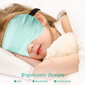 Masque oculaire occultant en soie simulée double face pour la sieste, respirant, avec logo personnalisé, vente en gros - Product Image 4