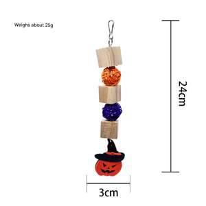 Halloween Bird Swing Decorations <strong>Parrot</strong> <strong>Toy</strong> Ring Bell Vine Ball String Cage Accessories Made From Eco-Friendly Grass - Product Image 3