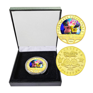 Colección personalizada Metal Craft Anime <span class=keywords><strong>Bob</strong></span> <span class=keywords><strong>Esponja</strong></span> SquarePants 24K Moneda chapada en oro con caja en stock - Product Image 5