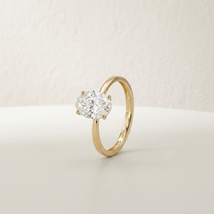 <span class=keywords><strong>Anello</strong></span> di Fidanzamento in Oro Giallo 18K con <span class=keywords><strong>Diamante</strong></span> Ovale CVD da Laboratorio IGI HQ Gems Au750 D VS1 da 2, 3, 4, 5 carati - Product Image 1