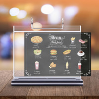 Support de signe acrylique vertical A5, présentoir de carte double face en forme de T, K-6104 de support de signe de menu de reliure horizontale