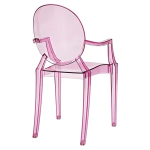 Заводская оптовая продажа Симпатичные дизайнерские подлокотники для ресторанов розовые пластиковые стулья для свадебных мероприятий