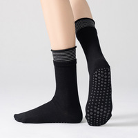Chaussettes de Pilates à double revers en coton pour femmes, vente en gros, directement de l'usine