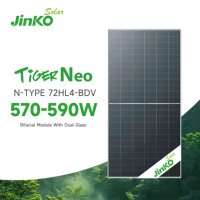 Pour Jinko pour Topcon Panneau solaire polycristallin bifacial de type N 600W et 700W Utilisation industrielle Puissance maximale 420W Type demi-cellule HJT