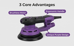 Minpar MP665 Professional 6-Inch Electric Sander with Variable Speed 400W 220-240V 4000-10000 RPM Hook Loop Attachment Dust Bag - Product Image 2