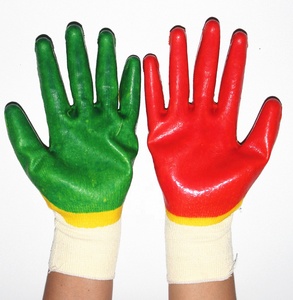 Suncend fábrica Venta caliente de doble color de látex de algodón trabajo medio recubierto guantes de trabajo naranja guantes - Product Image 6